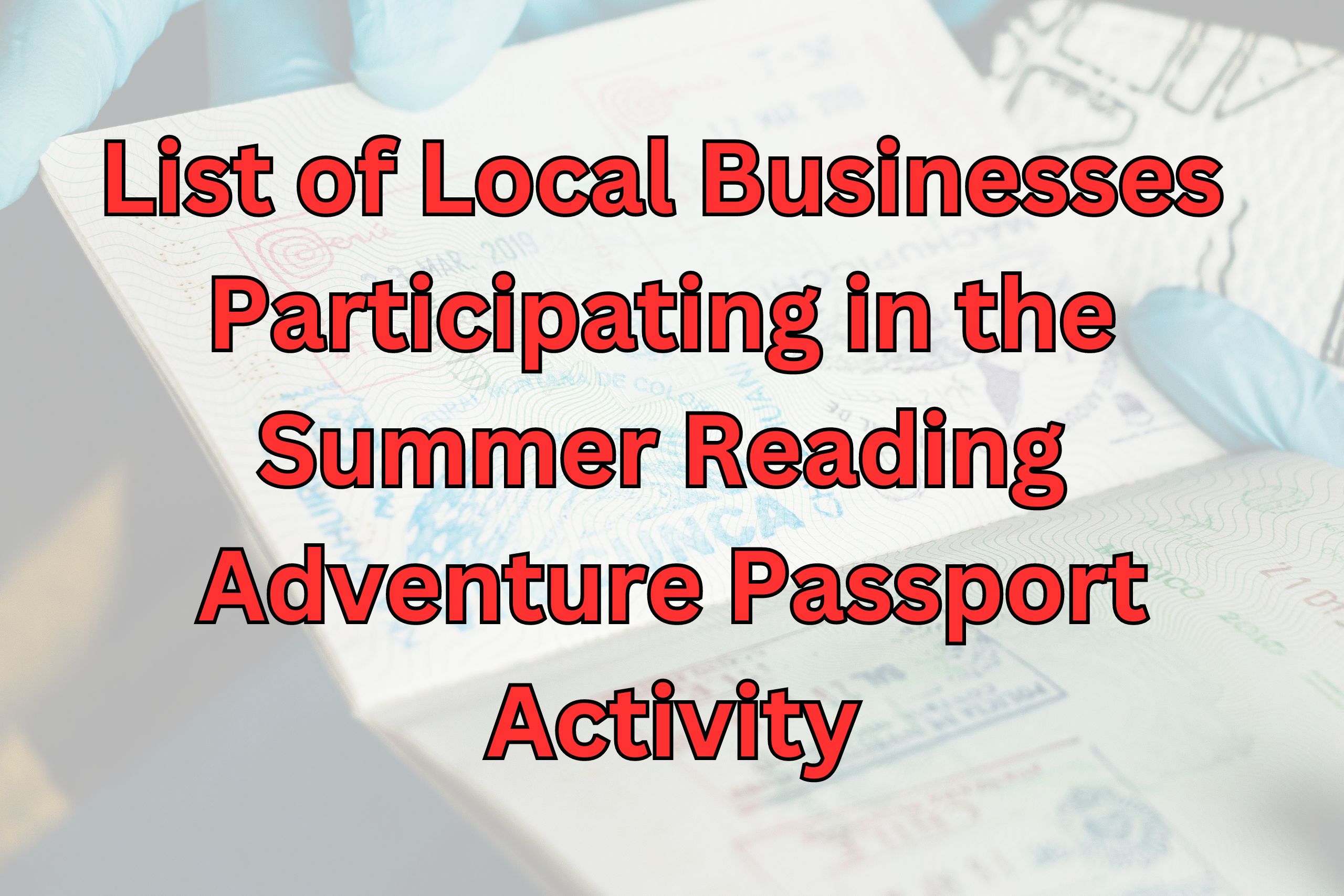 Summer Reading Adventure Passport List